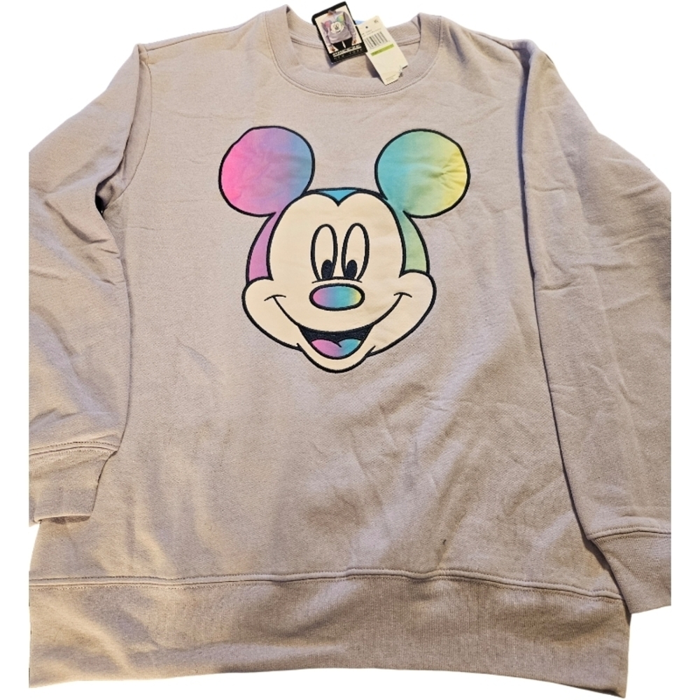 Disney crew neck sweatshirt rainbow Mickey Mouse graphic Large